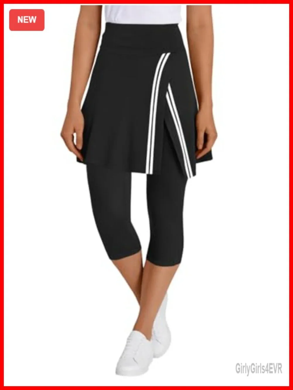 Women's Athletic Skort with Capri Leggings & Pockets for Tennis Golf Pickleball